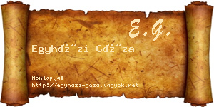 Egyházi Géza névjegykártya