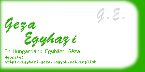 geza egyhazi business card